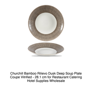 จานซุปทรงโค้ง Churchill Bamboo Rilievo Dusk Deep ขนาด 28.1 ซม. สำหรับร้านอาหาร โรงแรม ขายส่ง - Product Image 2