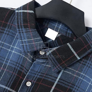 Chemises en flanelle d'hiver pour hommes 100% coton Couleur unie Décontracté Respirant Écologique Manches longues Haute qualité Coupe classique - Product Image 3