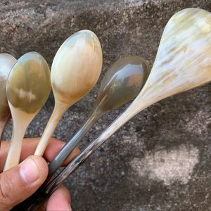 ช้อนเขาควายธรรมชาติ ทำด้วยมือและขัดเงา เหมาะสำหรับเสิร์ฟเครื่องเทศ น้ำจิ้ม หรือใช้ตกแต่งโต๊ะอาหาร คุณภาพสูง - Product Image 1