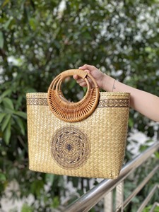 Sac de paille en herbe du Vietnam pour femmes, accessoire/sac de paille naturelle fait à la main pour le marché et le Shopping - Product Image 5