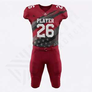 Uniforme de Fútbol Americano Antibacteriano de Poliéster al por Mayor, Impresión por Sublimación Personalizada, Conjunto Único, Ropa Deportiva de Alto Rendimiento para Equipos - Product Image 1