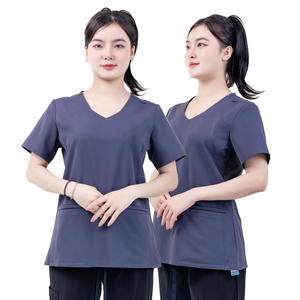 ชุดเครื่องแบบพยาบาลสวมใส่สบายสำหรับทุกเพศชุดเครื่องแบบพยาบาลทรงตรงเอวยางยืดสองชิ้นแบบแบนมีบริการออกแบบได้ตามต้องการ - Product Image 6