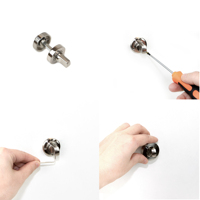 Emuca Modelo 1279051 Juego de 5 Cerraduras de Puerta Interiores de Níquel Satinado de 35 mm de Diámetro, Zamak con Roseta Redonda, Hecho en España