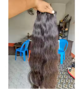 Extensiones de cabello Remy indio negro natural Hecho EN LA India con cabello Virgen sin procesar y máquina Trama Doble - Product Image 5