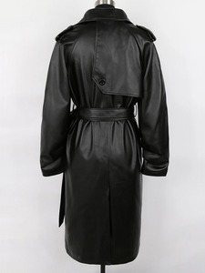 Nouveaux manteaux longs personnalisés pour les femmes tendances en gros manteaux en cuir véritable élégant manteaux en peau de vache respirants de qualité supérieure - Product Image 6