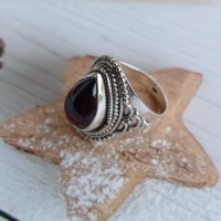 Belle pierre précieuse grenat naturel 925 bague en argent Sterling travail fin bijoux classiques pour mariage fabricant en gros cadeau amour