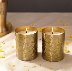 Ensemble de pots à bougies en métal multicolores, finition martelée, forme ronde, pour la décoration de la maison, des événements, des fêtes, des tables - Product Image 4