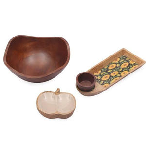 Cuencos de Madera Irregulares Personalizados, Ecológicos, Resistentes al Calor, Hechos a Mano, para Fiestas, Almacenamiento, Artesanías de Madera Natural, para Servir Frutas y Ensaladas - Product Image 1