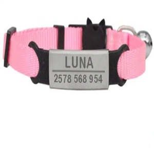 Collier en cuir élégant personnalisable pour chats et chiens, cuir véritable imperméable avec nylon et polyester, motif uni - Product Image 1