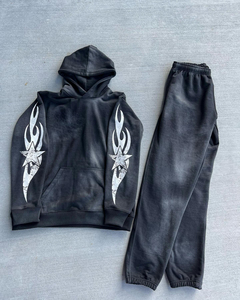 Survêtement de sport décontracté 100% coton personnalisé pour hommes Survêtement à capuche de haute qualité avec pantalon pour l'hiver Motif solide - Product Image 5