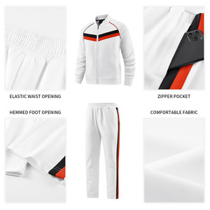 ชุดวอร์มผ้าฟลีซคอตตอน 100% หนา 500 GSM แบบมีซิปและกางเกงขายาวสำหรับผู้ชาย สีพื้น ออกแบบได้ตามต้องการ - Product Image 6