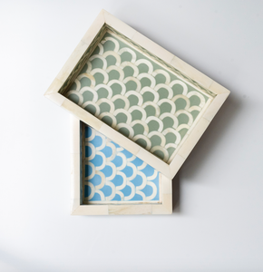 Bandeja con incrustaciones de hueso indio de alta calidad, fregona Floral, bandeja de servicio de madera personalizada de un solo nivel para hoteles, restaurantes, escritorio de sala de estar - Product Image 3