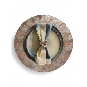 Modern <b>Round</b> Capiz <b>Placemat</b> Made From Natural Materials for Sustainable Table Setting and Daily Meals From Vietnam - Product Image 2