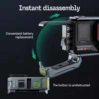 FANAUE AMQ-01 Cage de protection légère en aluminium CNC pour caméra Insta360 Ace Pro 2, avec griffe porte-accessoire et trous 1/4 pouce