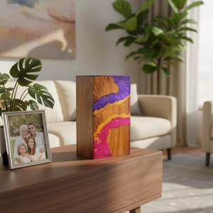 Urne funéraire en bois en gros pour les cendres humaines |   Urne funéraire haut de gamme pour adultes |   Souvenir pour enterré ou à poser à la maison - Product Image 1