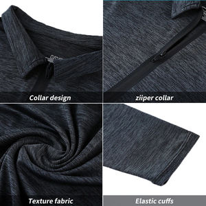 Camiseta personalizada para correr de manga larga con media cremallera para hombre - Product Image 6