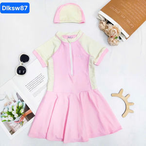 Jupe une pièce pour femmes de haute qualité Micro solide maillots de bain Nylon-Spandex imperméable à séchage rapide 4 voies Stretch imprimé vêtements de plage - Product Image 2