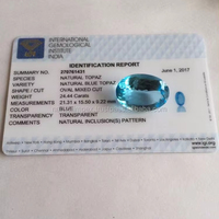 Topaze bleue naturelle certifié IGI, 1 pièce