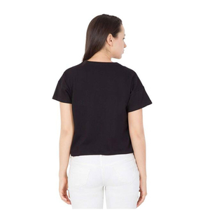 Top corto de alta calidad para mujer alrededor del cuello diseño de logotipo de manga corta moda de verano para mujer nuevo Top corto - Product Image 2