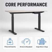 Bureau debout électrique moderne en acier robuste, cadre réglable en hauteur, poste de travail assis-debout, capacité 70 kg, ergonomique pour le bureau