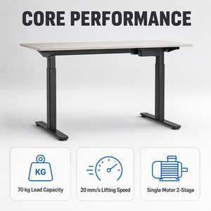 Bureau debout électrique moderne en acier robuste, cadre réglable en <span class=keywords><strong>hauteur</strong></span>, poste de travail assis-debout, capacité 70 kg, ergonomique pour le bureau - Product Image 4