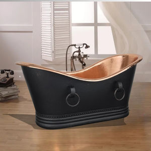 Handmade Modern Clawfoot Freestanding Copper <b>Bathtub</b> Luxury Black Exterior Hammered Finish <b>for</b> Boutique Hotel Designer Villa. - Product Image 1
