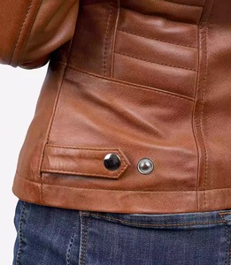 Femmes de haute qualité en cuir d'agneau matériel Tan couleur Vintage Streetwear vestes en cuir pour femmes vestes en cuir personnalisées - Product Image 4