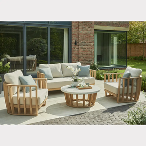 Sillón Fuji Teak con Cojines Gruesos y Acabado Natural - Product Image 3