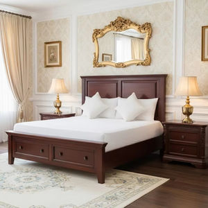 Kaldi Lit de rangement grand format en bois massif au design traditionnel Fabriqué à la main au Vietnam Meuble de chambre élégant standard exporté aux États-Unis - Product Image 1