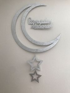 ป้ายวงกลมมินิมอลรอมฎอนมูบาร็อคสำหรับตกแต่งบ้านสไตล์อิสลามที่ทันสมัยและหรูหรา - Product Image 3