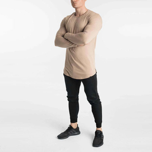 Camisetas de Manga Larga con Cuello en V para Hombre, Personalizadas con Logotipo, al por Mayor, de Moda, Hechas a Medida, Antiarrugas, Transpirables y de Secado Rápido - Product Image 3