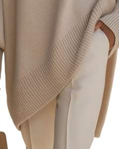 Suéter Poncho de Punto Beige Extra Grande para Mujer, Estilo Holgado de Invierno, Manga Murciélago, Suave y Cálido, Informal, de Moda, Abrigado - Product Image 6