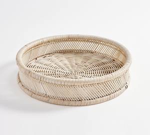 Bandeja redonda de mimbre hecha a mano para exhibición de alimentos y bebidas, bandeja tejida Bohemia redonda de mimbre para decoración del hogar, proveedor de Vietnam - Product Image 1