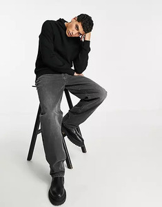 เสื้อฮู้ดดี้ผ้าฝ้ายคุณภาพสูงแบบเรียบ ไม่มีเชือกผูก ทรงเข้ารูป สีดำ สำหรับผู้ชาย - Product Image 4