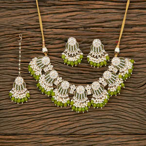 Juego de collar de cuentas Indo occidentales artificiales muy demandadas con chapado en oro en joyería de moda - Product Image 2