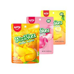 Más vendidos Amos Peelerz Banana Gummies Pelable Fruit Candy Snacks Bolsa resellable sin grasa 2,19 oz Precio de fábrica - Product Image 4