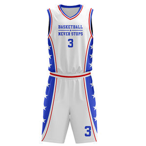 Ensemble uniforme de basket-ball Sublimation Design personnalisé broderie réversible hommes basket-ball maillot COSH fabricant de vêtements de sport - Product Image 6