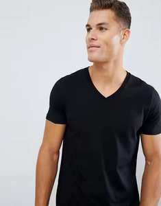 Usine en gros personnalisé col en V manches courtes 95% coton 5% Spandex 180gsm t-shirt pour hommes - Product Image 3