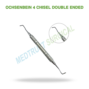 Ochsenbein Four Chisel, instrument chirurgical dentaire à double extrémité en acier inoxydable pour la chirurgie parodontale et buccale - Product Image 2