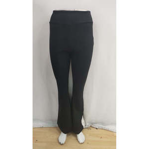 Pantalon de yoga taille haute pour femme, style espagnol, avec détails latéraux, 29138 - Noir - Product Image 5