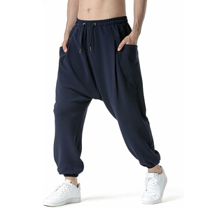 2025 vente en gros de haute qualité unisexe hiver goutte entrejambe pantalons de survêtement respirant solide blanc confort 100% Polyester taille élastique - Product Image 6