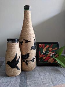 Broderie à la main Design Pattern Look Jute Bottle Elegant For Home Hotel Decor Use In Wholesale cheap price Jute Bottle - Product Image 6