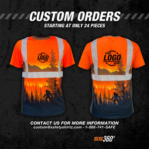 Hi VIS เสื้อเซฟตี้สำหรับผู้ชาย, เสื้อทำงานแขนยาวสะท้อนแสงระบายอากาศโลโก้ปรับแต่งได้ - Product Image 4