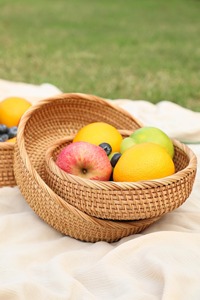 Paniers à pain et de rangement en rotin naturel faits à la main, écologiques, forme ronde, modernes, multifonctionnels, fabriqués à Hanoï, Vietnam - Product Image 2