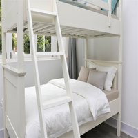 Cama Litera Apilable Moderna de Madera Maciza de Pino de Nueva Zelanda con Escalera para Dormitorio Infantil, Marca P.D.T, Modelo AR09XW