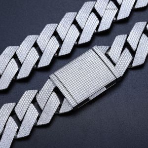 สร้อยคอเพชรโมอิส5แถว S925 27มม. สร้อยคอสไตล์สตรีทสร้อยคอเพชรโมอิสซาไนต์หนาสำหรับผู้ชายสร้อยคอแฮนด์เมดทำจาก100% - Product Image 3