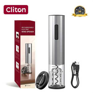 Sacacorchos Eléctrico Recargable por USB, de Acero Inoxidable, Automático, Set de Regalo para Vino, 4 en 1, para Uso en Bares - Product Image 1