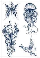 Autocollants de tatouage semi-permanents longue durée, feuilles de tatouage à transfert d'eau, motifs variés, fournisseur en gros