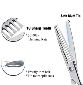 440c Stainless Steel Barber <b>Thinning</b> Scissors 18 Teeth <b>Mirror</b> Polish High Carbon Steel Barber <b>Thinning</b> Scissors - Product Image 4