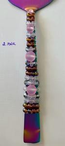 Serveur à gâteau multicolore accrocheur avec poignée ornée de perles pour les événements, les fêtes, la cuisine à domicile, service élégant de desserts - Product Image 3